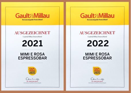 Auszeichnung Gault Millau für Mimi e Rosa Vino e Cucina, Italienisches Restaurant in Duisburg, Trattoria, Weinbar, Naturweinbar